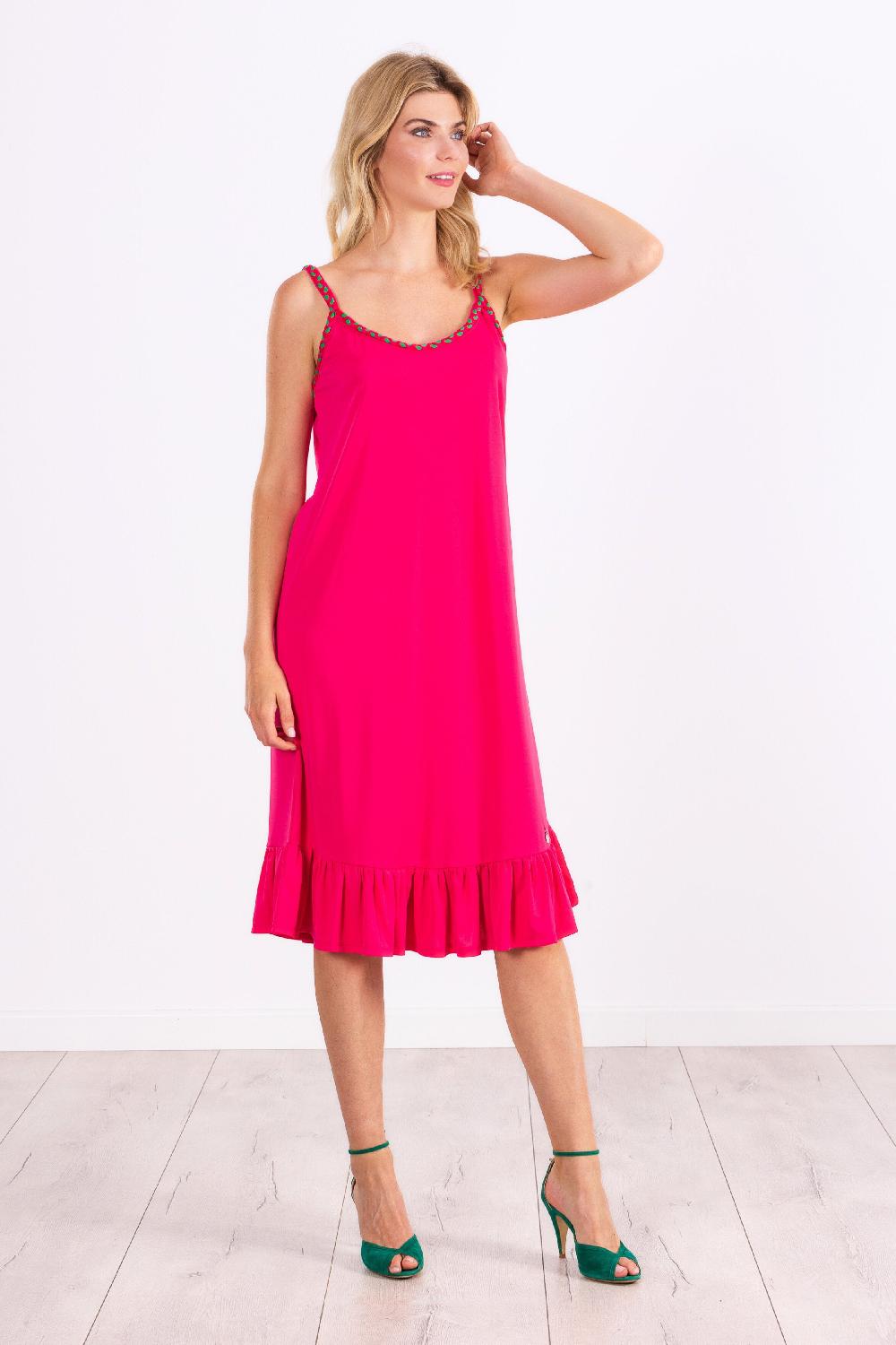 lolitas&l Vestido fucsia largo de tirantes LolitasyL