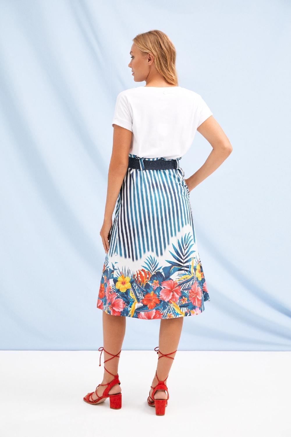 Lolitas&l Vestido Largo Con Falda Estampada Rayas Y Cinturon LolitasyL