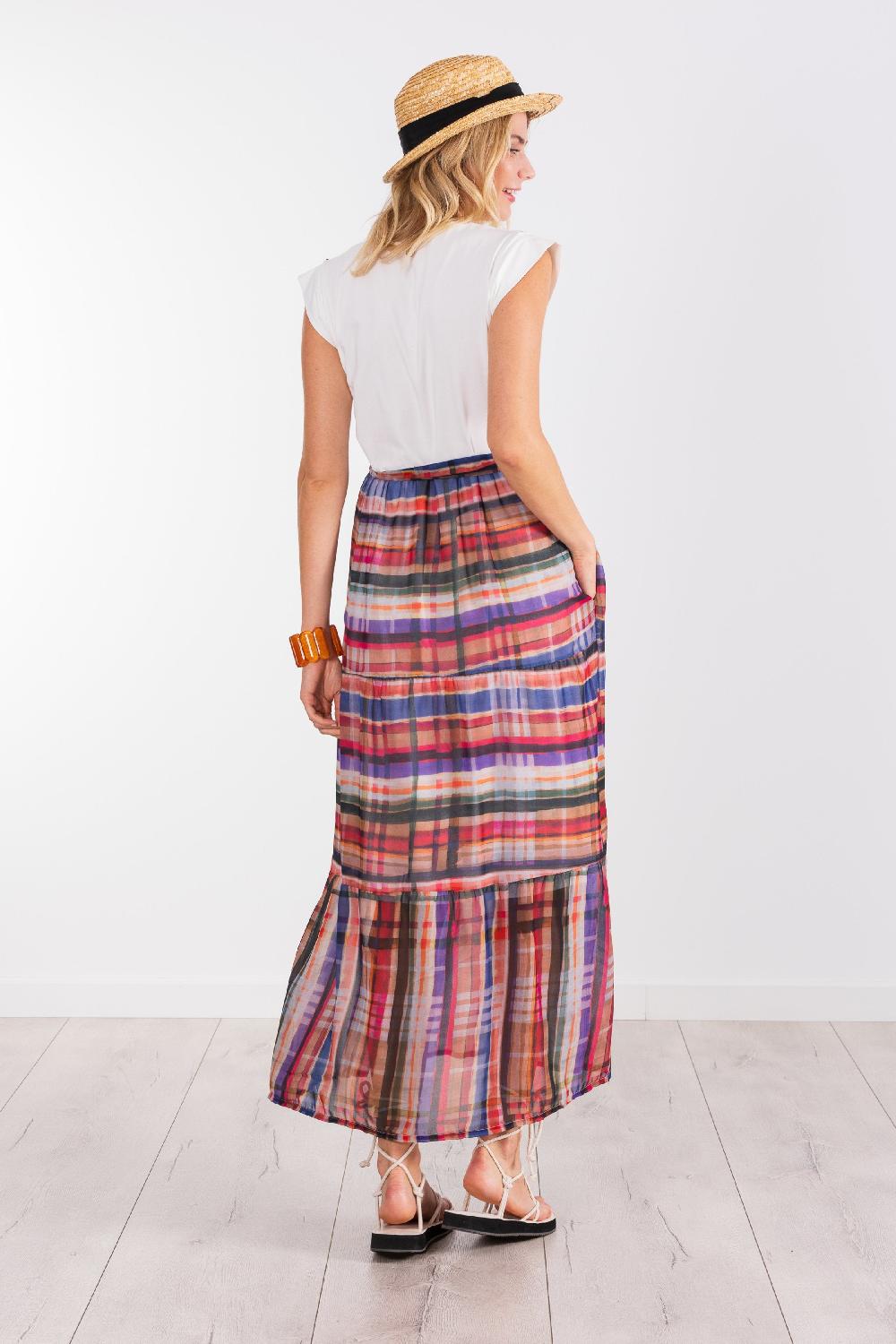 Lolitas&l Vestido Largo Dos Piezas Con Estampado De Cuadros LolitasyL