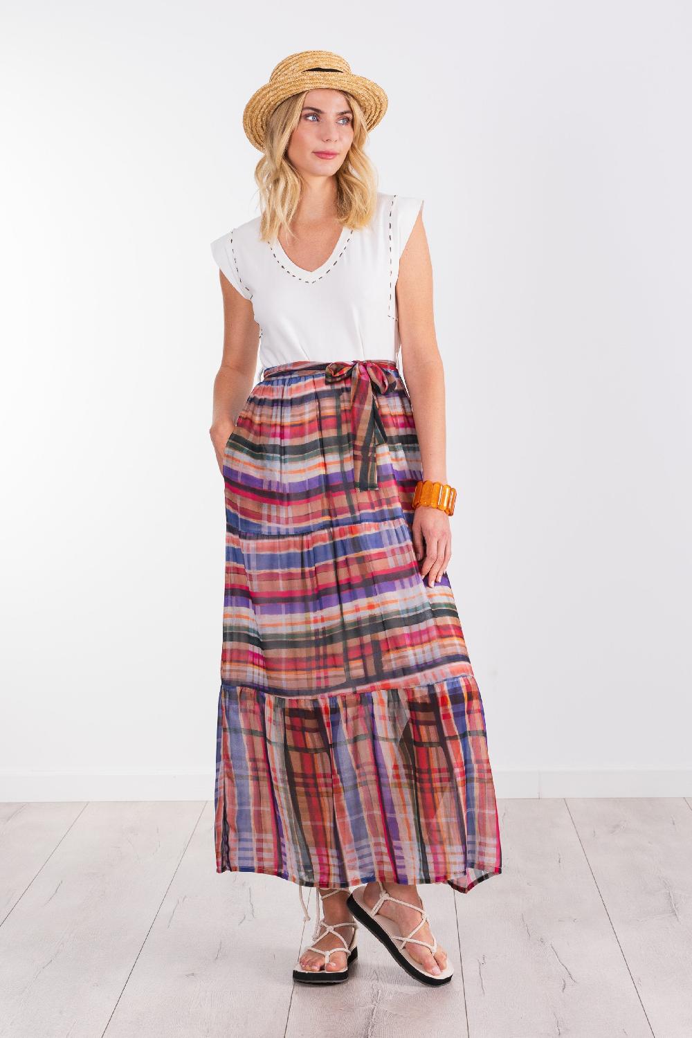 lolitas&l Vestido largo dos piezas con estampado de cuadros LolitasyL