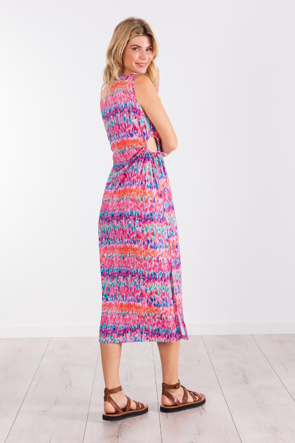 Lolitas&l Vestido Largo Estampado Water Colour Abertura En Los Costados LolitasyL