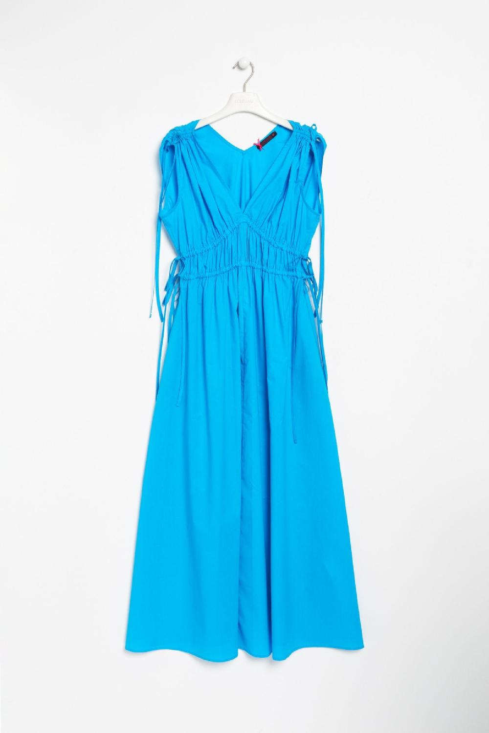 Lolitas&l Vestido Largo Turquesa Recogido En El Pecho De Tirantes LolitasyL