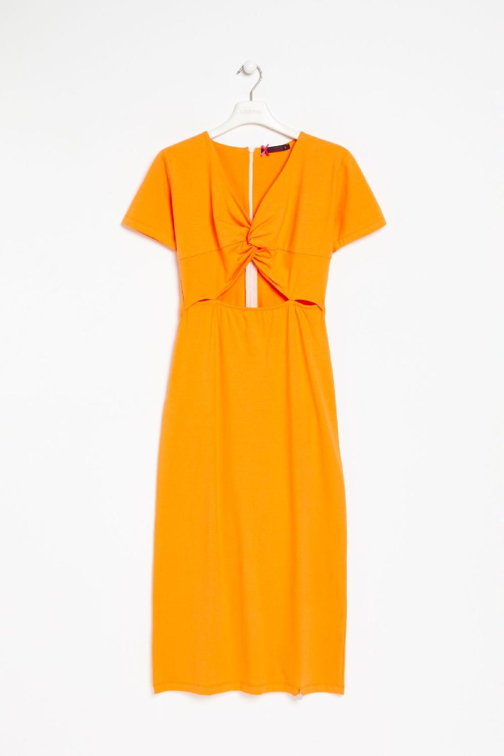 Lolitas&l Vestido Naranja Cruzado En El Pecho Largo Lolitas&L