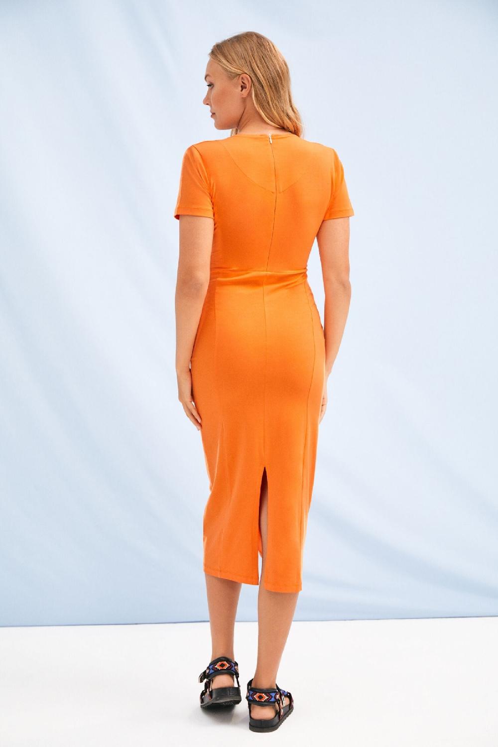 Lolitas&l Vestido Naranja Cruzado En El Pecho Largo Lolitas&L