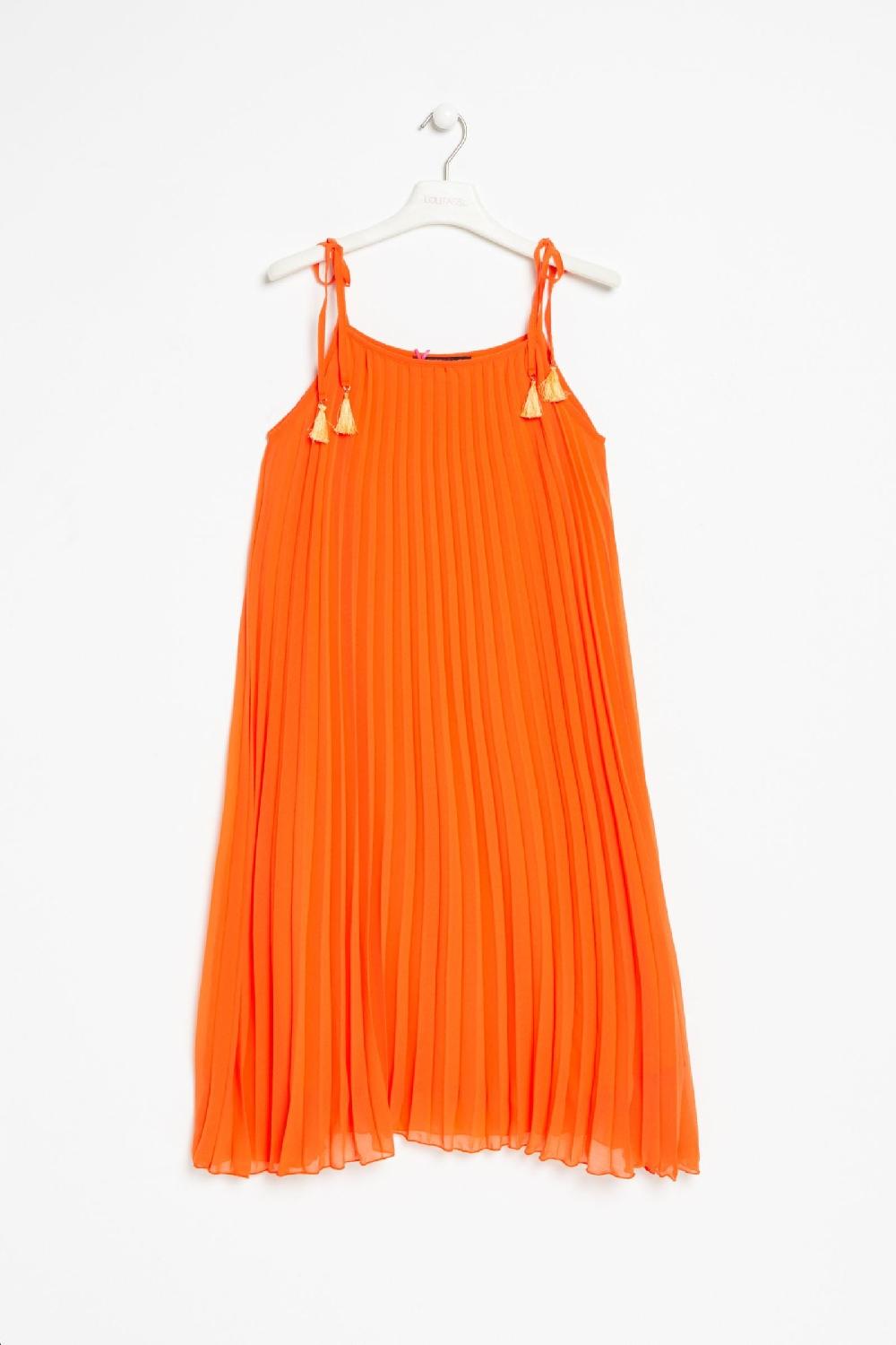 Lolitas&l Vestido Naranja Plisado De Tirantes LolitasyL