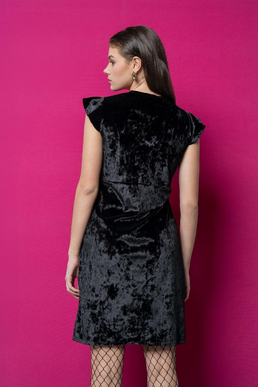 Lolitas&l Vestido Negro Corto Terciopelo Volantes LolitasyL