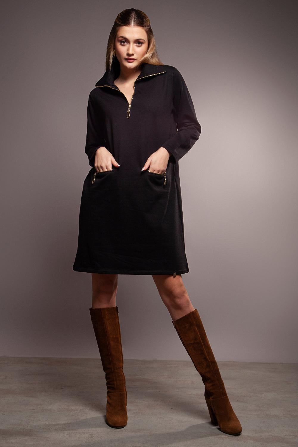 Lolitas&l Vestido Negro Cremalleras Doradas Lolitas&L