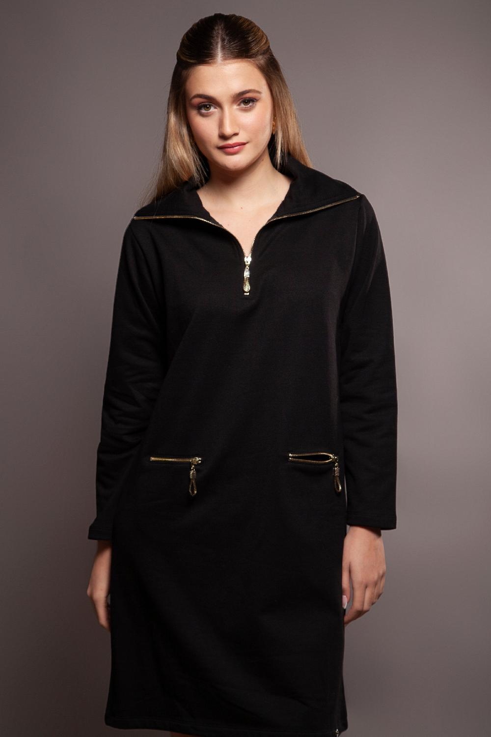 Lolitas&l Vestido Negro Cremalleras Doradas Lolitas&L