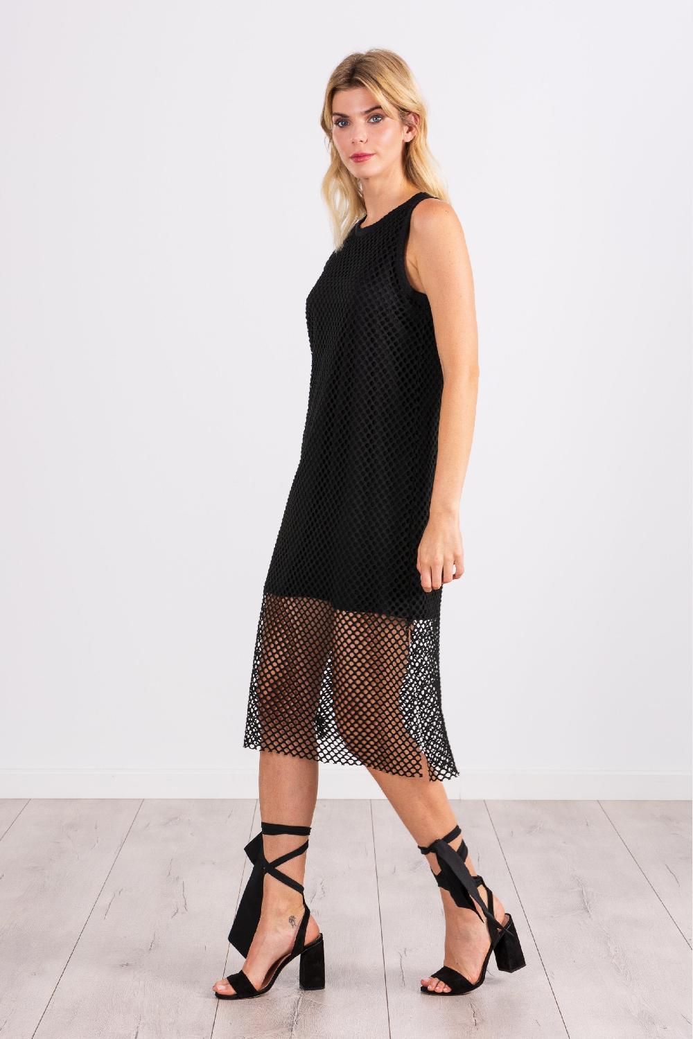 Lolitas&l Vestido Negro En Red De Tirantes LolitasyL