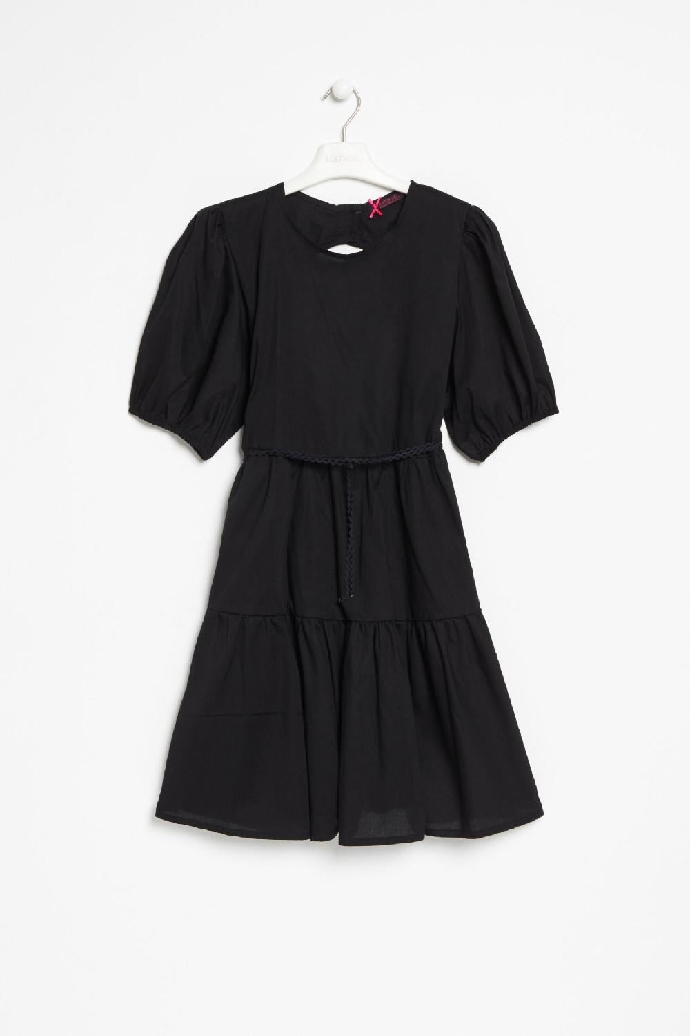 Lolitas&l Vestido Negro Espalda Abierta Con Manga Farol Lolitas&L