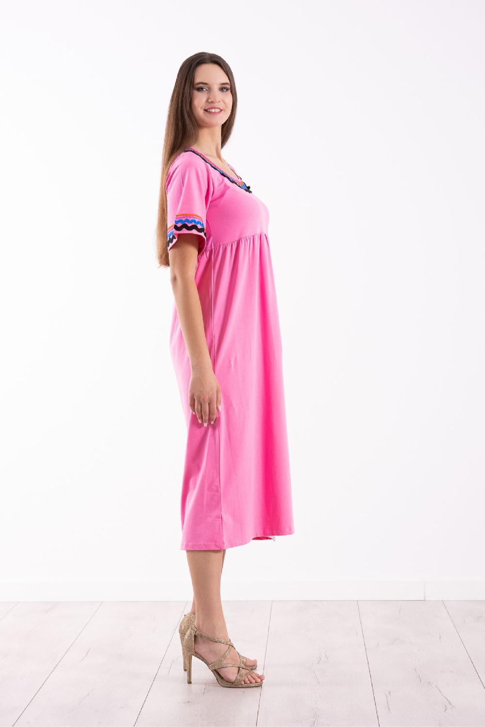 Lolitas&l Vestido Rosa Algodon Largo Con Picunela Lolitas&L