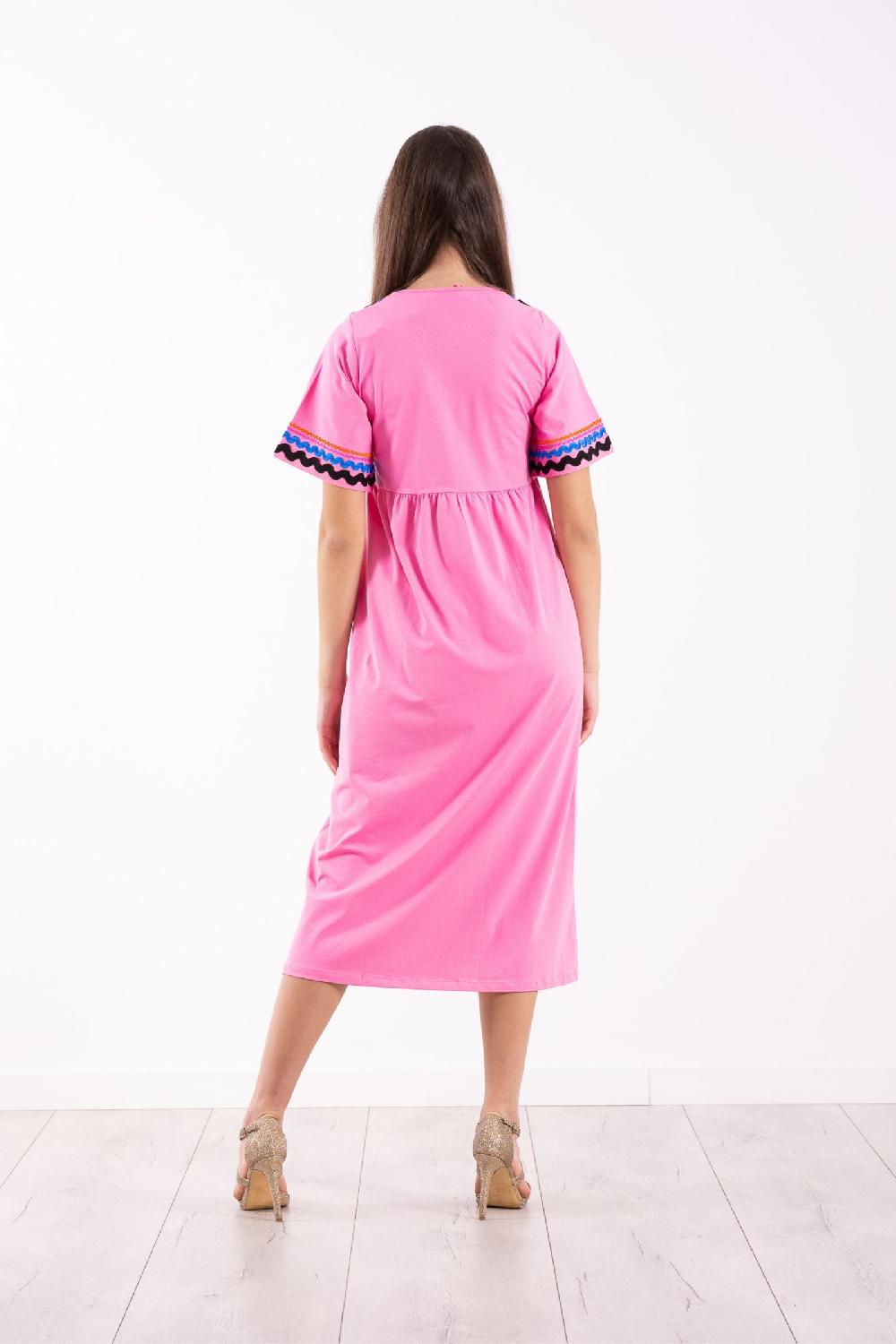 Lolitas&l Vestido Rosa Algodon Largo Con Picunela Lolitas&L