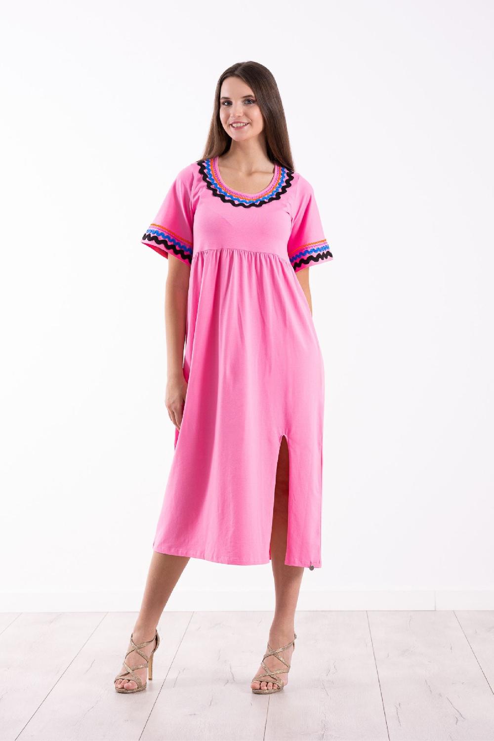 lolitas&l Vestido rosa algodon largo con picunela Lolitas&L