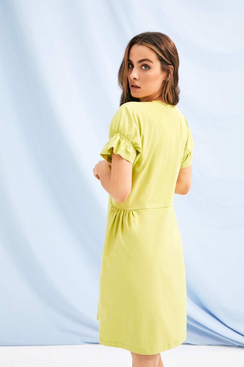 Lolitas&l Vestido Verde Acido Corto Con Bolsillos Lolitas&L