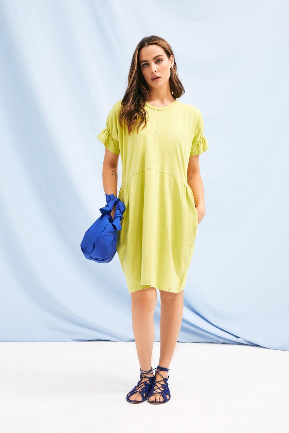 lolitas&l Vestido verde acido corto con bolsillos Lolitas&L