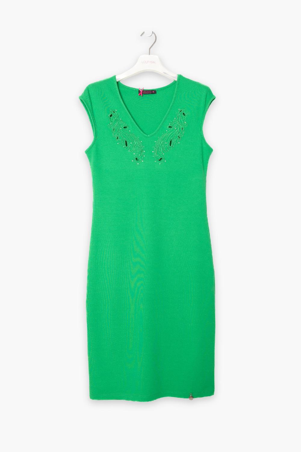 Lolitas&l Vestido Verde Corto Ajustado Con Bordado LolitasyL