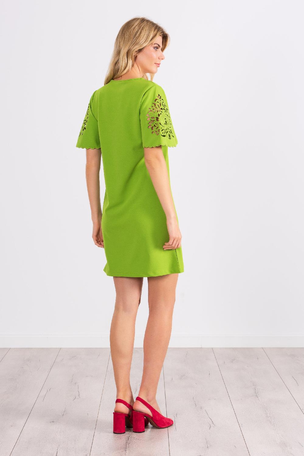 Lolitas&l Vestido Verde Corto Con Bordado En Manga Al Codo LolitasyL