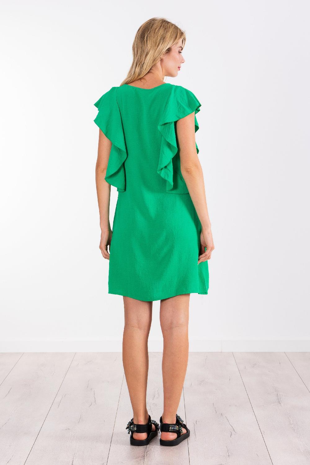 Lolitas&l Vestido Verde Manzana Corto Con Volantes LolitasyL