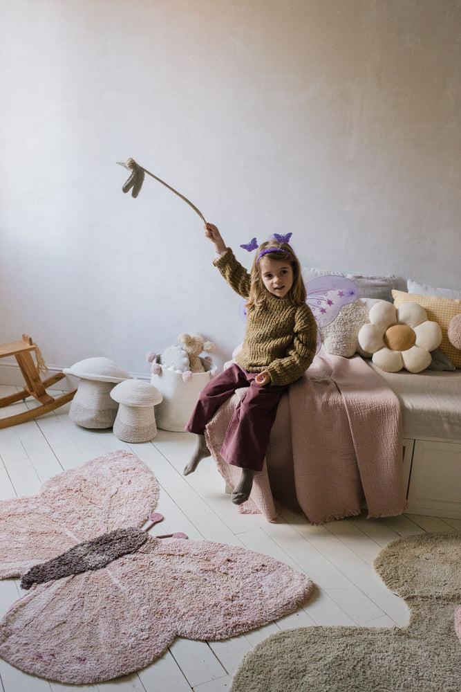 Lorena Canals ALFOMBRA DE ANIMAL LAVABLE DE ALGODÓN BABY BUTTERFLY