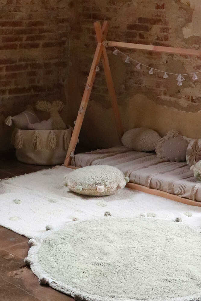 Lorena Canals ALFOMBRA LAVABLE HIPPY DOTS NATURAL - OLIVE