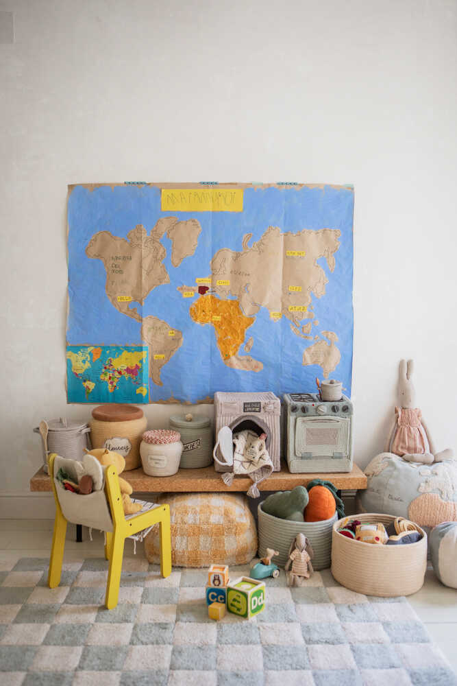 Lorena Canals Alfombra Lavable Kitchen Tiles Blue Sage