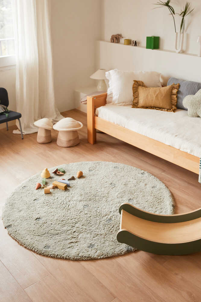 Lorena Canals ALFOMBRA LAVABLE REDONDA DOT BLUE SAGE