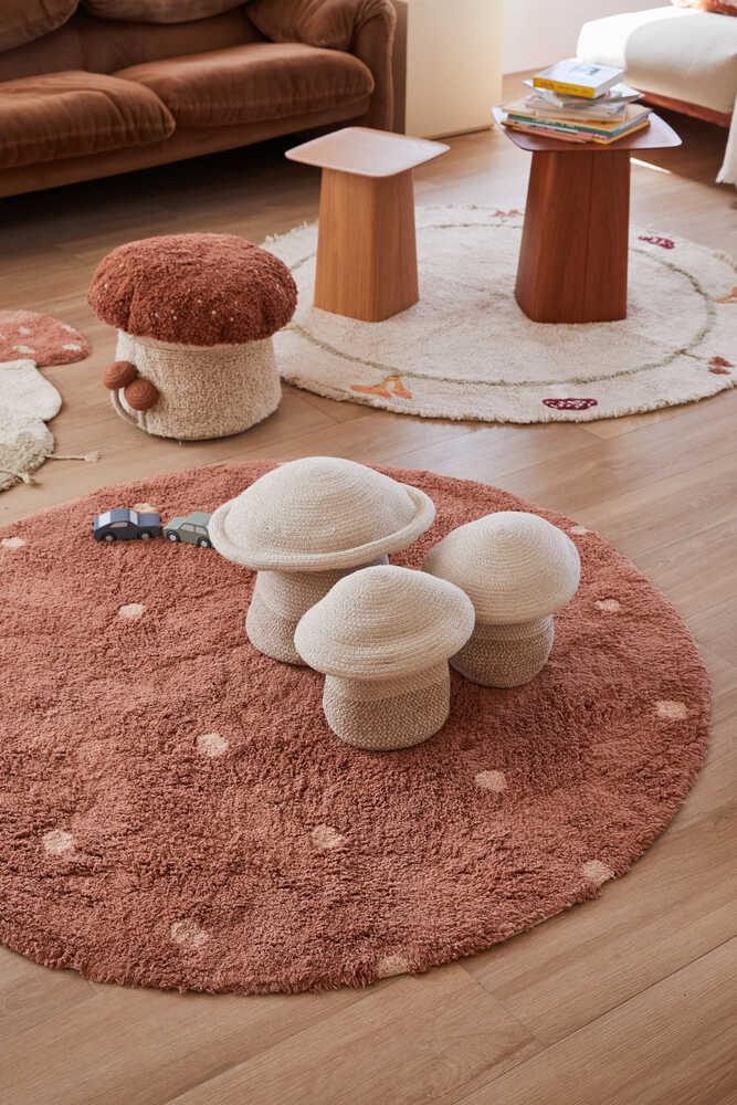 Lorena Canals ALFOMBRA LAVABLE REDONDA DOT CHESTNUT