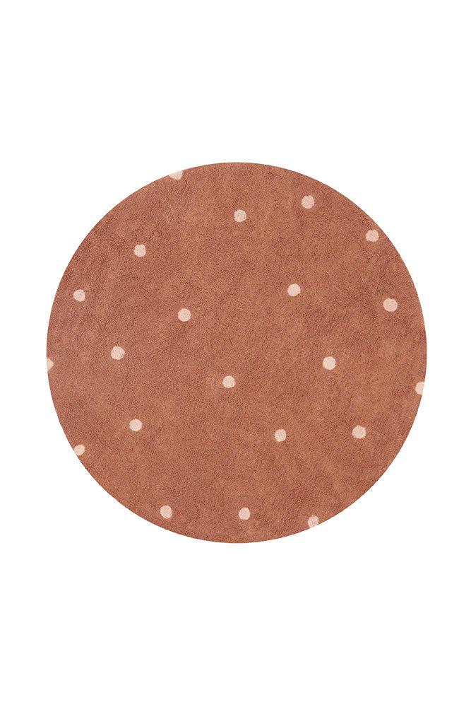lorena canals ALFOMBRA LAVABLE REDONDA DOT CHESTNUT