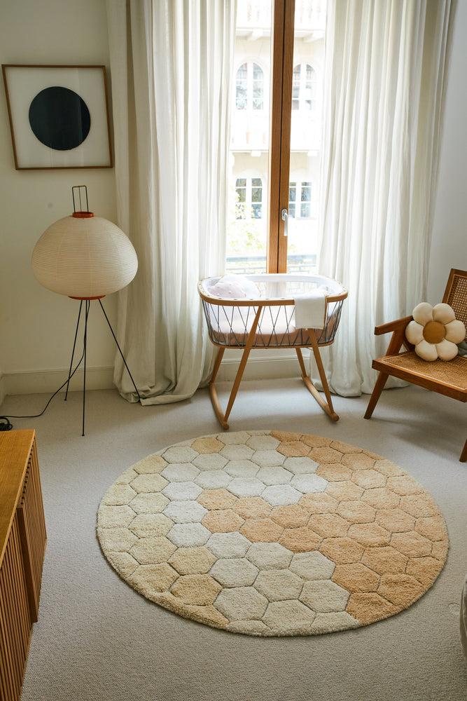 Lorena Canals ALFOMBRA LAVABLE REDONDA HONEYCOMB GOLDEN