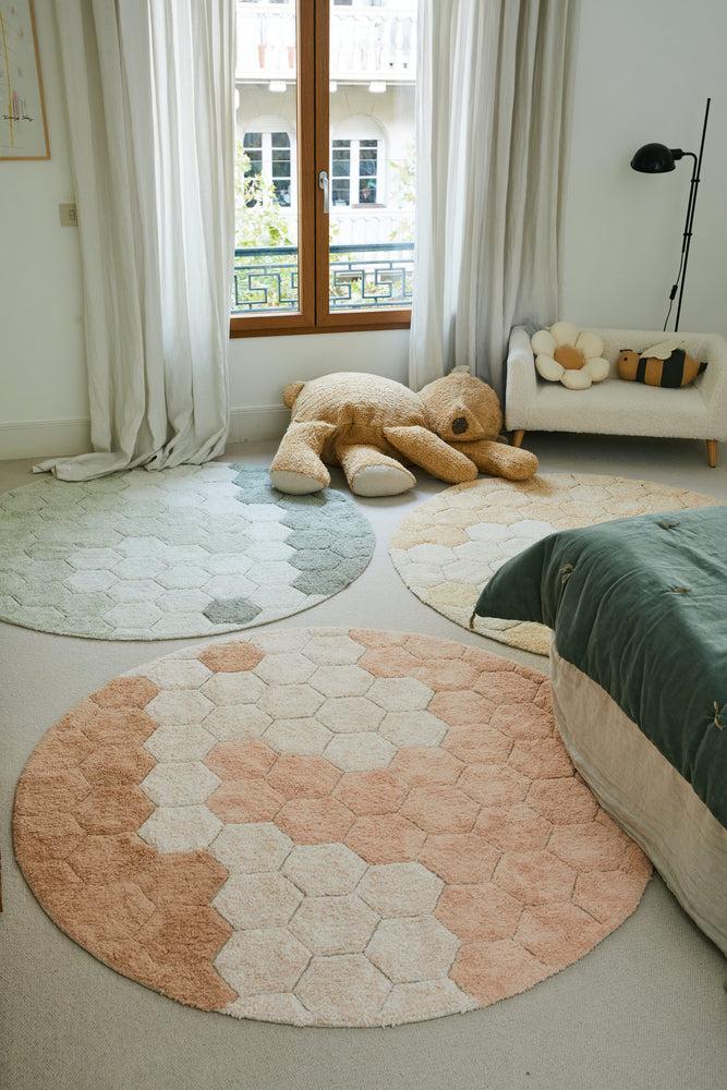 Lorena Canals ALFOMBRA LAVABLE REDONDA HONEYCOMB ROSE
