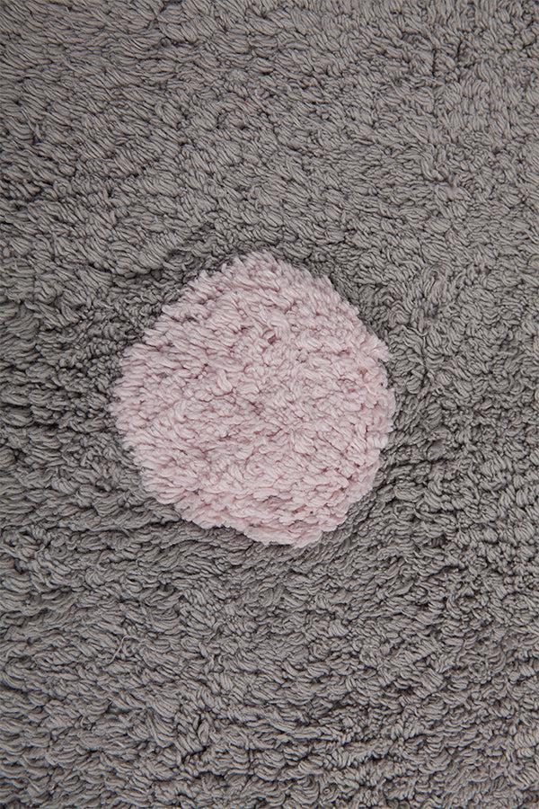Lorena Canals ALFOMBRA LAVABLE TRICOLOR LUNARES GRIS-ROSA