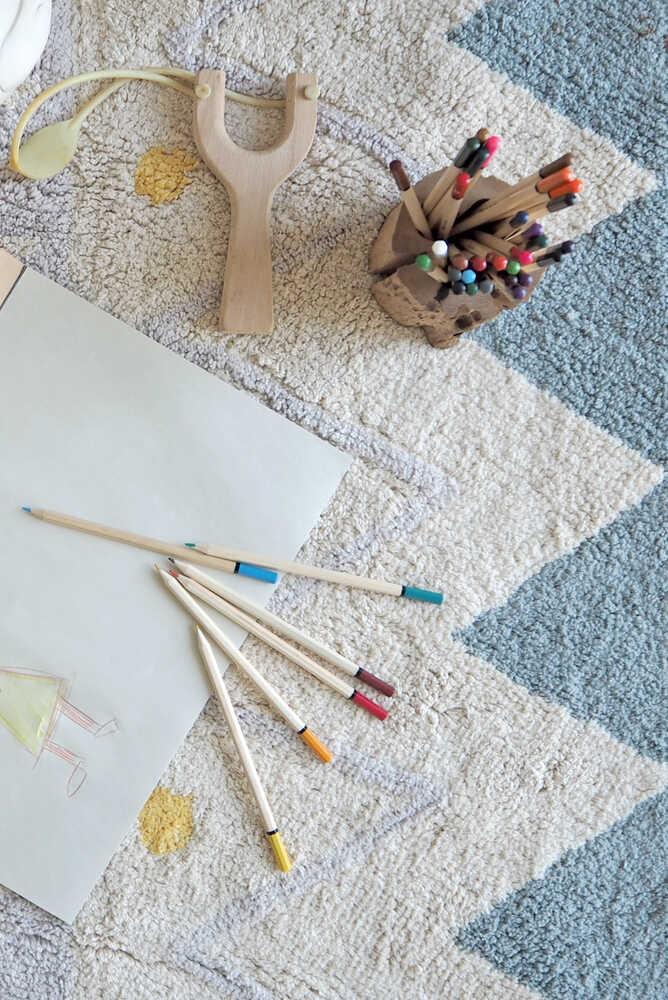 Lorena Canals ALFOMBRA LAVABLE AZTECA VINTAGE BLUE