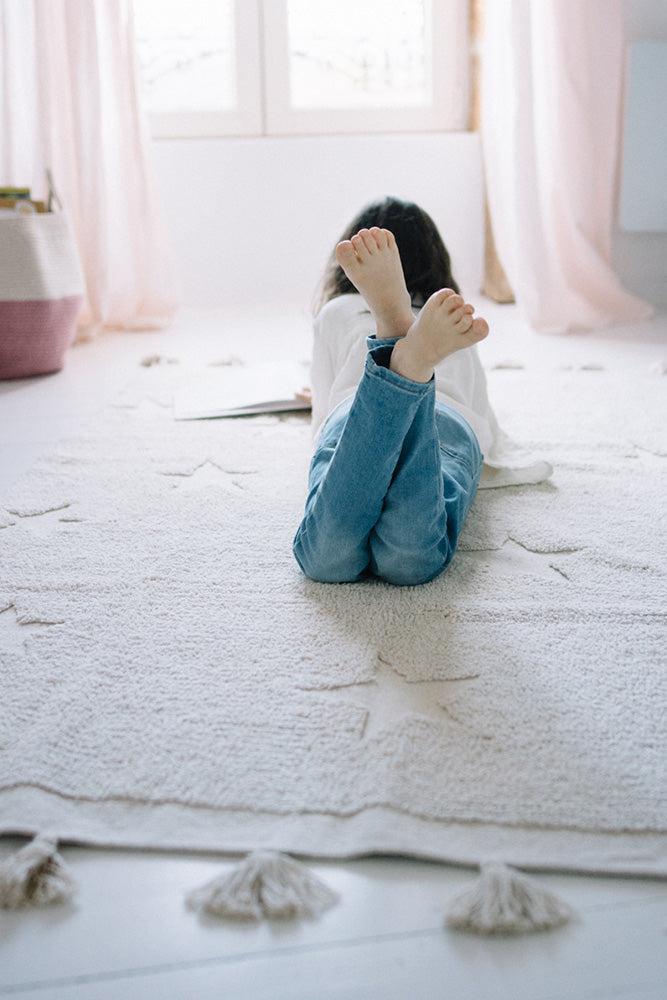 Lorena Canals ALFOMBRA LAVABLE HIPPY STARS NATURAL