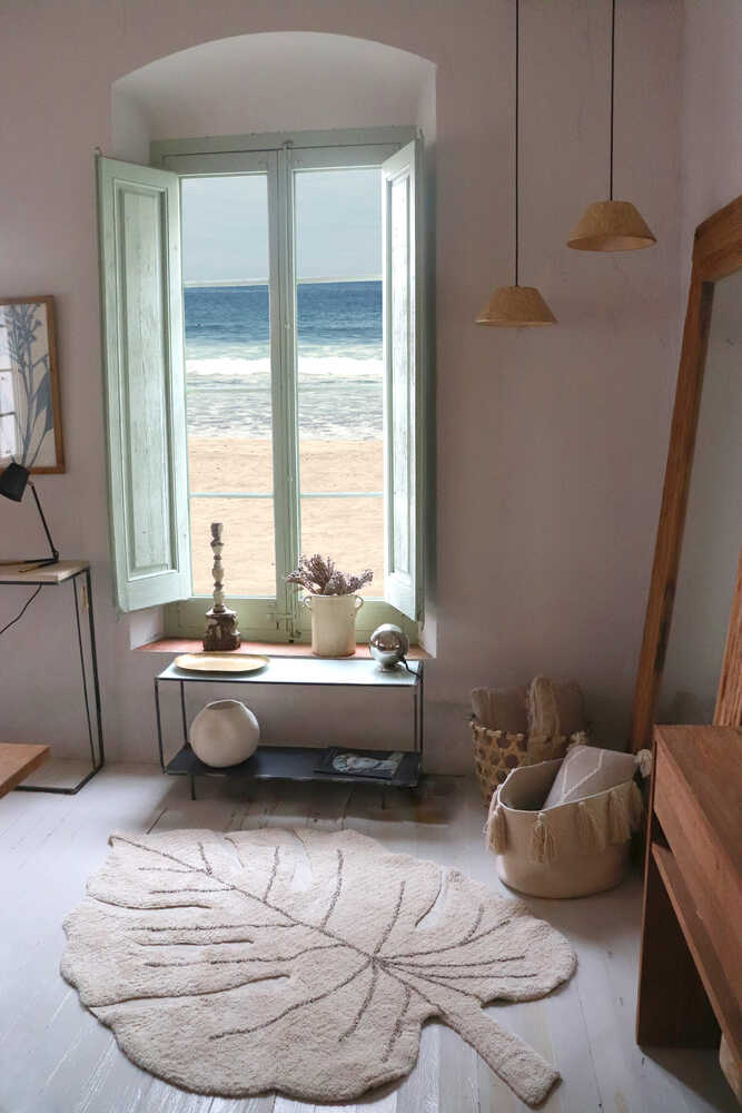 Lorena Canals ALFOMBRA LAVABLE MONSTERA NATURAL