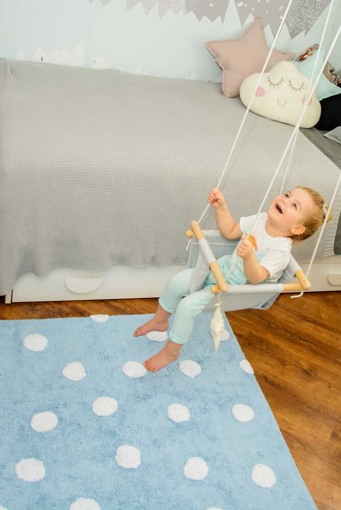 Lorena Canals ALFOMBRA LAVABLE POLKA DOTS BLUE