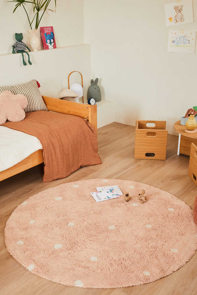 Lorena Canals ALFOMBRA LAVABLE REDONDA DOT ROSE