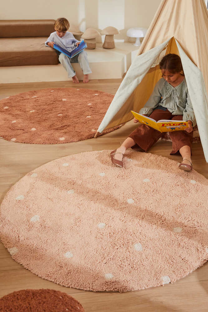 Lorena Canals ALFOMBRA LAVABLE REDONDA DOT ROSE