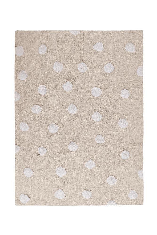 lorena canals WASHABLE RUG POLKA DOTS BEIGE