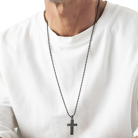 Lotus COLLAR CRUZ LOTUS STYLE MEN IN BLACK LS2371-1/1 ACERO INOXIDABLE 316L HOMBRE