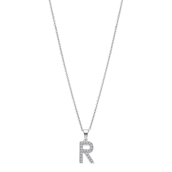 lotus COLLAR LETRA R LOTUS SILVER TRENDY LP1958-1/R PLATA MUJER