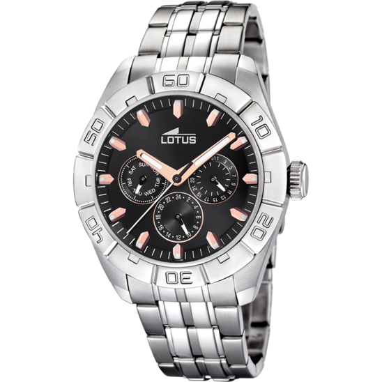 lotus RELOJ LOTUS 15814/C NEGRO CORREA DE ACERO INOXIDABLE 316L HOMBRE