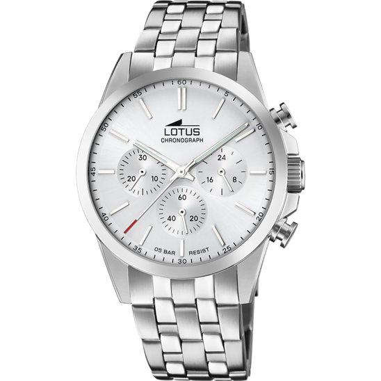 lotus RELOJ LOTUS CHRONO 18989/1 BLANCO CORREA DE ACERO INOXIDABLE 316L HOMBRE