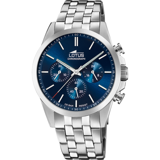 lotus RELOJ LOTUS CHRONO 18989/2 AZUL CORREA DE ACERO INOXIDABLE 316L HOMBRE