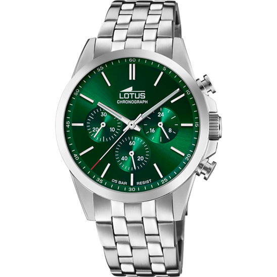 lotus RELOJ LOTUS CHRONO 18989/3 VERDE CORREA DE ACERO INOXIDABLE 316L HOMBRE