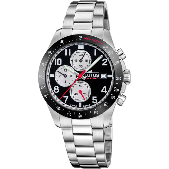 lotus RELOJ LOTUS CHRONO 18994/4 NEGRO CORREA DE ACERO INOXIDABLE 316L HOMBRE