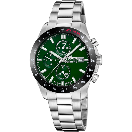lotus RELOJ LOTUS CHRONO 18994/7 VERDE CORREA DE ACERO INOXIDABLE 316L HOMBRE