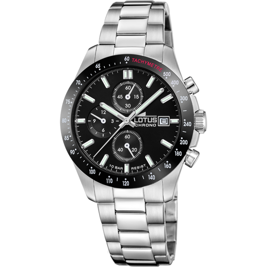 lotus RELOJ LOTUS CHRONO 18994/8 NEGRO CORREA DE ACERO INOXIDABLE 316L HOMBRE