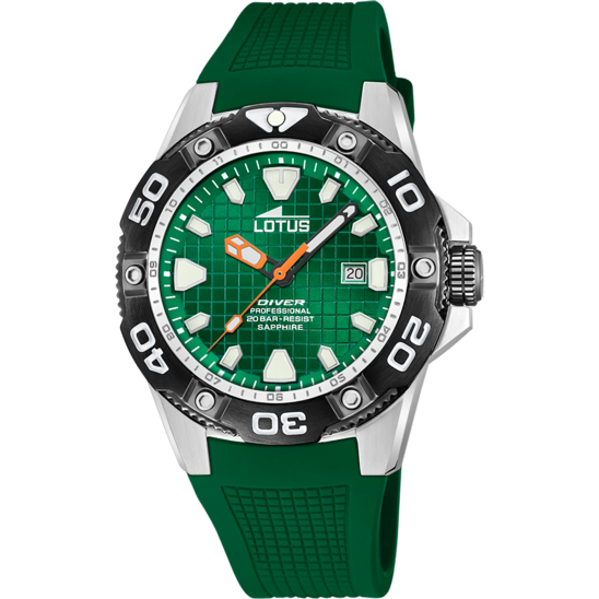 lotus RELOJ LOTUS DIVER 18927/C VERDE CORREA DE CAUCHO HOMBRE