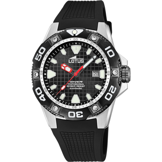 lotus RELOJ LOTUS DIVER 18927/D NEGRO CORREA DE CAUCHO HOMBRE