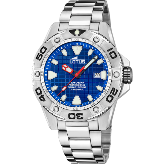 lotus RELOJ LOTUS DIVER 18929/B AZUL CORREA DE ACERO INOXIDABLE 316L HOMBRE